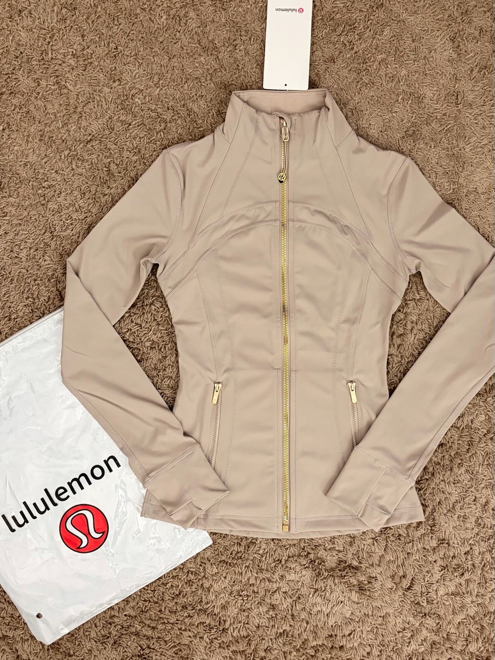 lululemon define zip-up with gold zippers